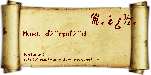 Must Árpád névjegykártya