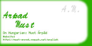 arpad must business card